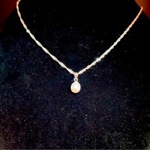 NWOT 24” White Freshwater Pearl Sterling Silver Necklace
